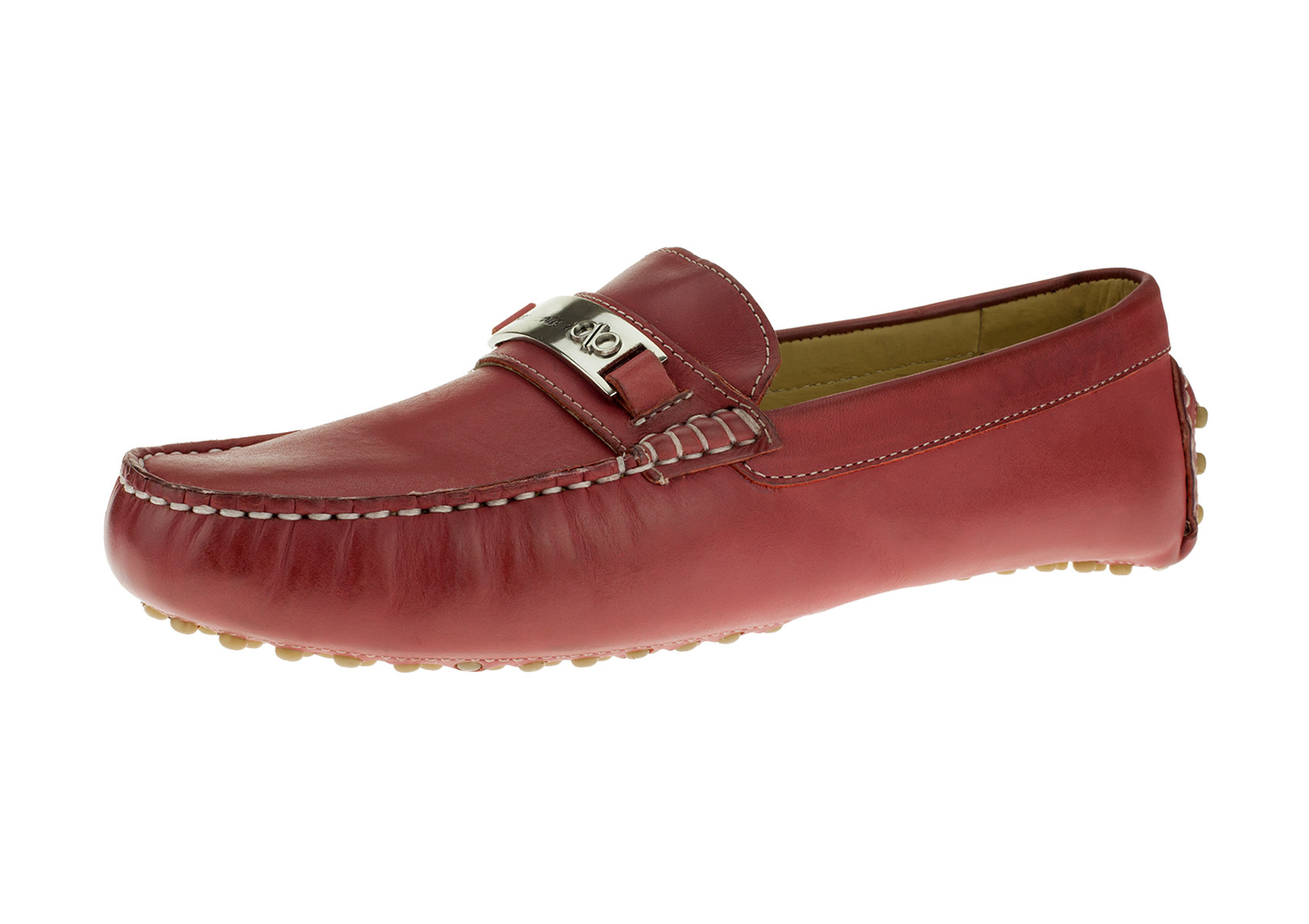 Mens DTI DARYA TRADING BB Signature Drenot Leather Slip-On Driving Shoes Moccasin Loafer in Rio Red - Image1