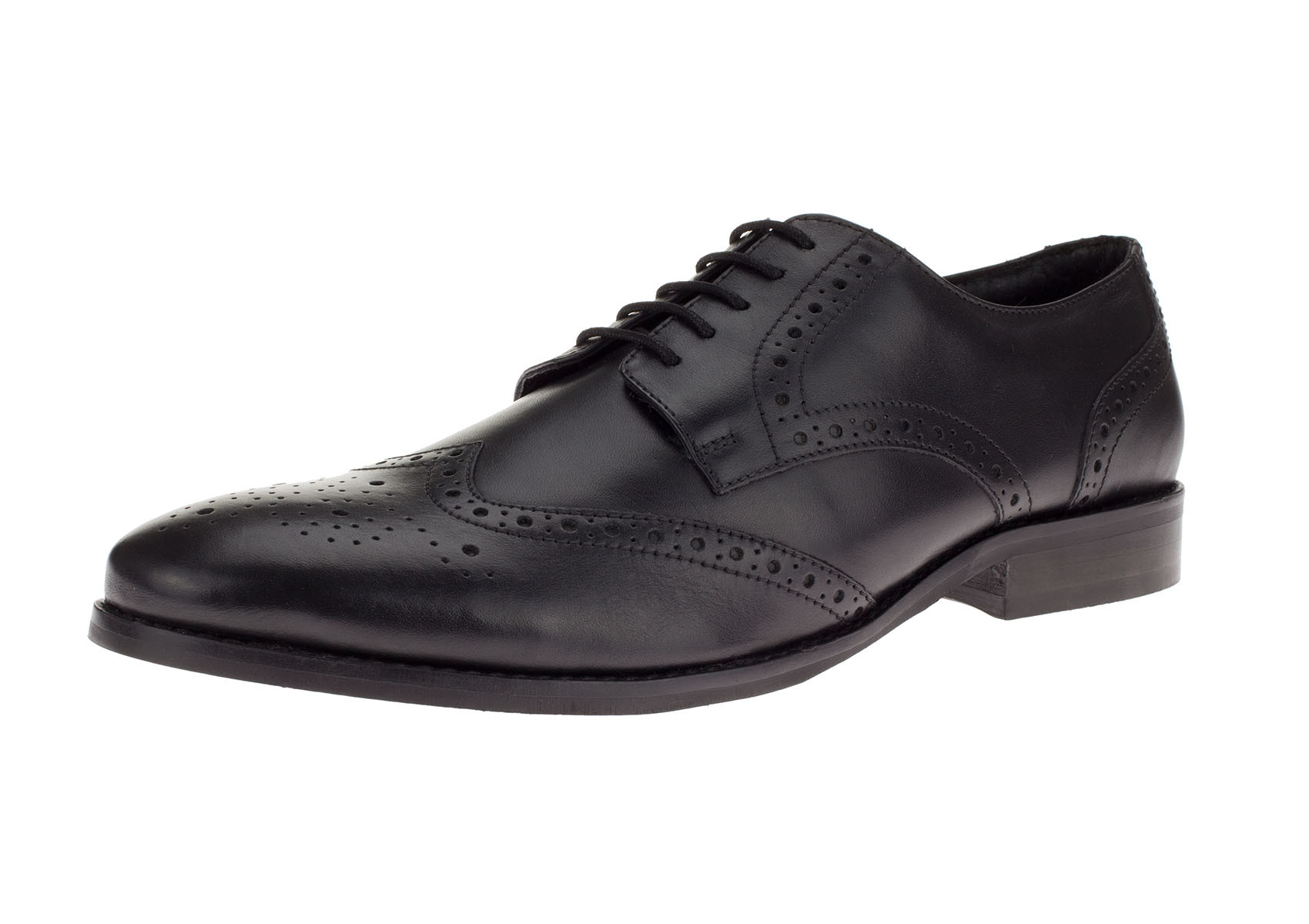 Mens DTI DARYA TRADING GV Executive Leather Dress Shoe Lace-Up Tyson Wingtip Oxford in Black - Image1