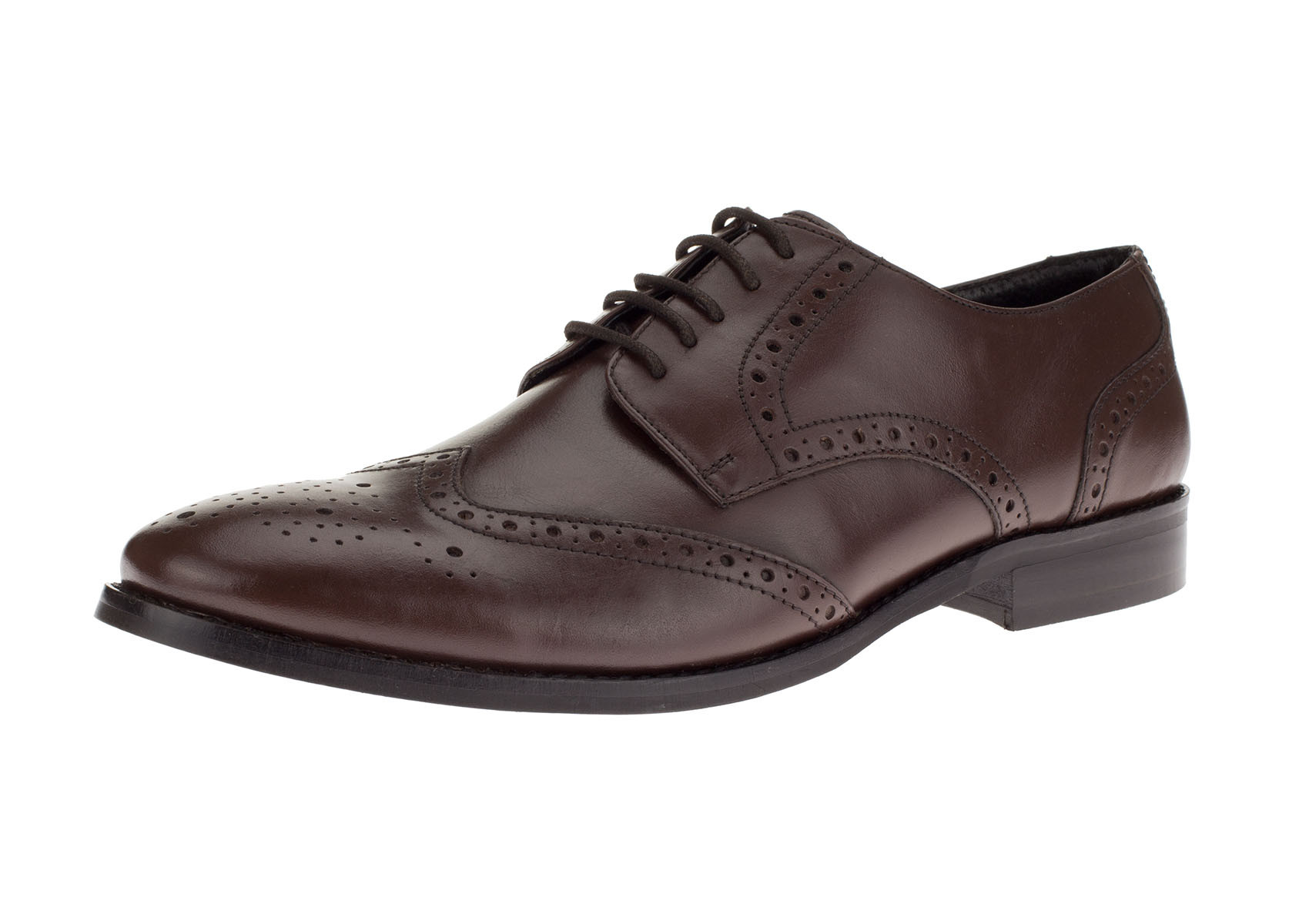 Mens DTI DARYA TRADING GV Executive Leather Dress Shoe Lace-Up Tyson Wingtip Oxford in Brown - Image1