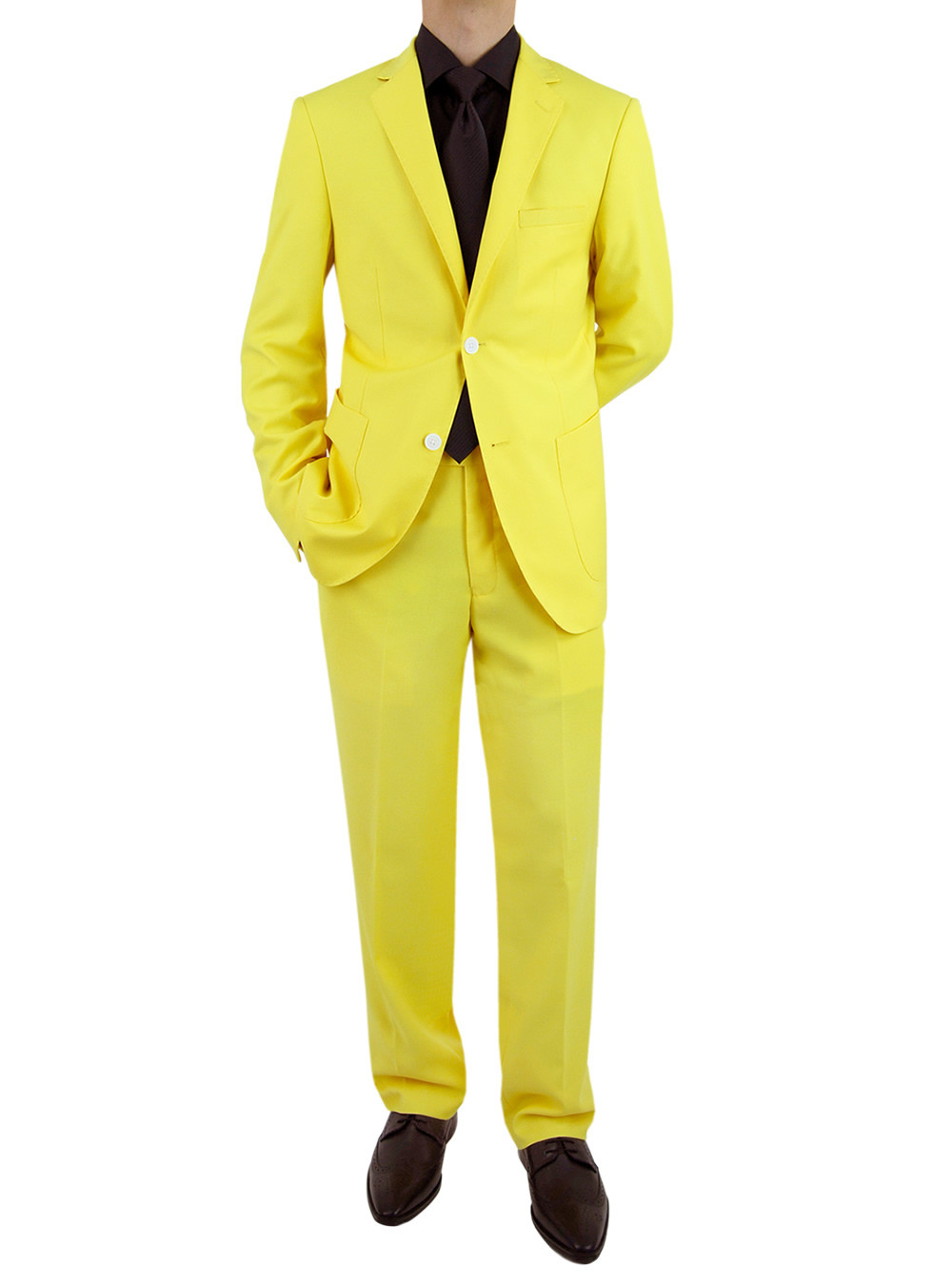 sleeveless yellow suit