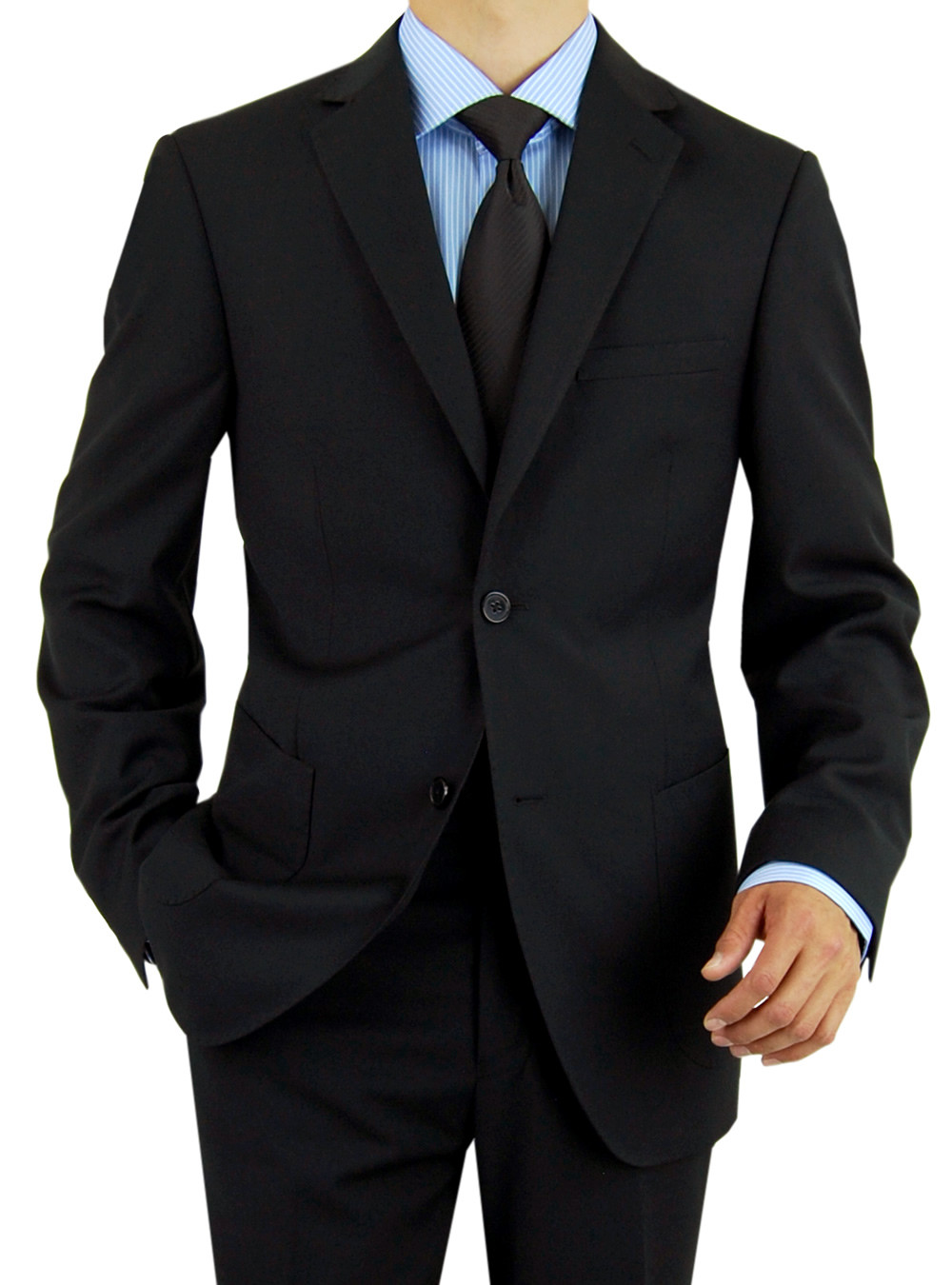 Mens Black 2 Button modern fit suits by Salvatore Exte Fashion Suit