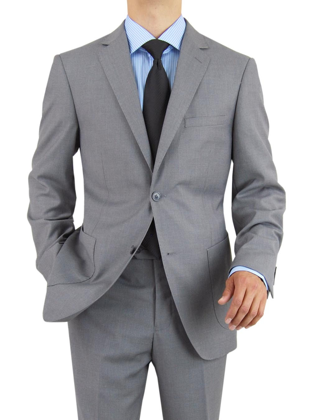 Mens Charcoal 2 Button modern fit suits by Salvatore Exte Fashion Suit Outlet