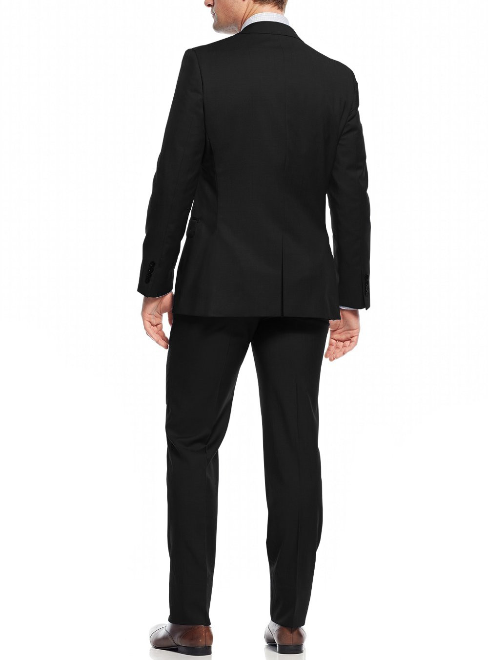 Mens Black 2 Button slim fit suits by Nicoletti Fashion Suit Outlet